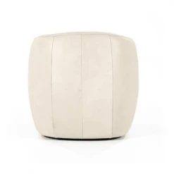 Meubles & Design Fauteuils Fauteuil Cuir Rond Design Blanc -Fauteuils, poufs et repose-pieds Soldes fauteuil cuir rond design blanc 4