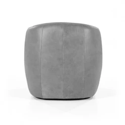 Meubles & Design Fauteuils Fauteuil Cuir Rond Design Gris -Fauteuils, poufs et repose-pieds Soldes fauteuil cuir rond design gris 4