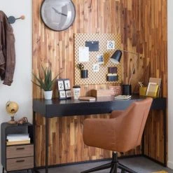 Maisons Du Monde Chaises De Bureau Fauteuil De Bureau En Textile Enduit Marron Vieilli -Fauteuils, poufs et repose-pieds Soldes fauteuil de bureau en textile enduit marron vieilli 1000 3 37 165923 10