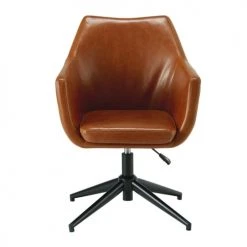 Maisons Du Monde Chaises De Bureau Fauteuil De Bureau En Textile Enduit Marron Vieilli -Fauteuils, poufs et repose-pieds Soldes fauteuil de bureau en textile enduit marron vieilli 1000 3 37 165923 11