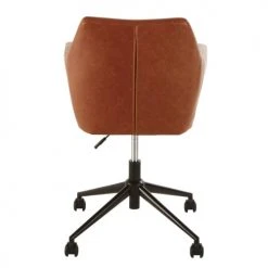 Maisons Du Monde Chaises De Bureau Fauteuil De Bureau En Textile Enduit Marron Vieilli -Fauteuils, poufs et repose-pieds Soldes fauteuil de bureau en textile enduit marron vieilli 1000 3 37 165923 7