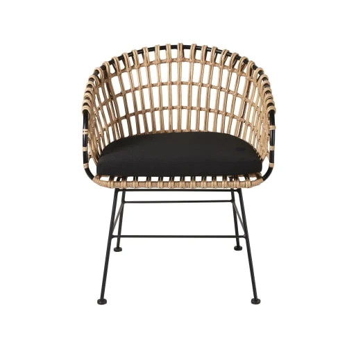 Maisons Du Monde Fauteuils De Jardin Fauteuil De Jardin En Résine Imitation Rotin Et Toile Noire 2 Maisons Du Monde Fauteuils De Jardin Fauteuil De Jardin En Résine Imitation Rotin Et Toile Noire – Image 2