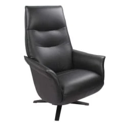 My New Design Fauteuils Fauteuil De Relaxation Manuel Design - Cuir Blanc -Fauteuils, poufs et repose-pieds Soldes fauteuil de relaxation manuel design cuir noir