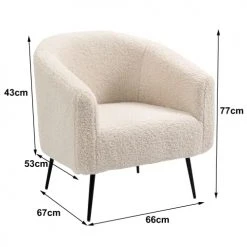 Nordlys Fauteuils Fauteuil De Salon En Métal Et Bouclettes Blanches -Fauteuils, poufs et repose-pieds Soldes fauteuil de salon en metal et bouclettes blanches 4