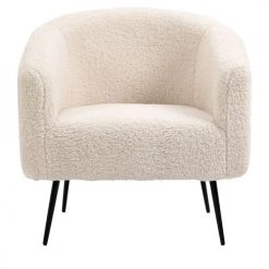 Nordlys Fauteuils Fauteuil De Salon En Métal Et Bouclettes Blanches -Fauteuils, poufs et repose-pieds Soldes fauteuil de salon en metal et bouclettes blanches 5