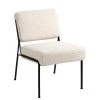 Nordlys Fauteuils Fauteuil De Salon En Métal Et Bouclettes Blanches