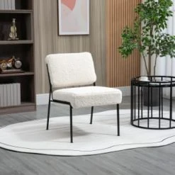 Nordlys Fauteuils Fauteuil De Salon En Métal Et Bouclettes Blanches -Fauteuils, poufs et repose-pieds Soldes fauteuil de salon en metal et bouclettes blanches 9