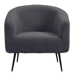 Nordlys Fauteuils Fauteuil De Salon En Métal Et Bouclettes Grises -Fauteuils, poufs et repose-pieds Soldes fauteuil de salon en metal et bouclettes grises 2