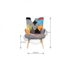 The Home Deco Factory Fauteuils Fauteuil Design Coloré Patchwork -Fauteuils, poufs et repose-pieds Soldes fauteuil design colore patchwork 2