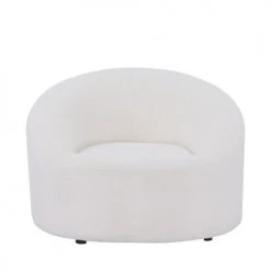 Drawer Fauteuils Fauteuil Design En Bouclette Ivoire -Fauteuils, poufs et repose-pieds Soldes fauteuil design en bouclette ivoire 2