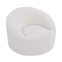 Drawer Fauteuils Fauteuil Design En Bouclette Ivoire -Fauteuils, poufs et repose-pieds Soldes fauteuil design en bouclette ivoire 3
