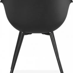 Kokoon Design Fauteuils Fauteuil Design En Résine Noir Avec Accoudoirs -Fauteuils, poufs et repose-pieds Soldes fauteuil design en resine noir avec accoudoirs 3