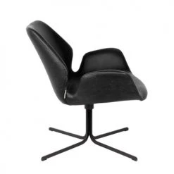 Zuiver Fauteuils Fauteuil Design En Simili Cuir Noir -Fauteuils, poufs et repose-pieds Soldes fauteuil design en simili cuir noir 2