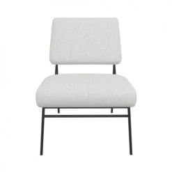 Drawer Fauteuils Fauteuil Design En Tissu Bouclette Et Métal Ecru -Fauteuils, poufs et repose-pieds Soldes fauteuil design en tissu bouclette et metal ecru 2