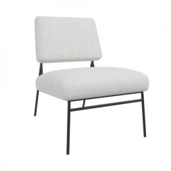 Drawer Fauteuils Fauteuil Design En Tissu Bouclette Et Métal Ecru