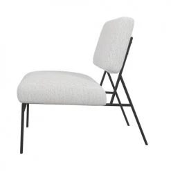 Drawer Fauteuils Fauteuil Design En Tissu Bouclette Et Métal Ecru -Fauteuils, poufs et repose-pieds Soldes fauteuil design en tissu bouclette et metal ecru 3