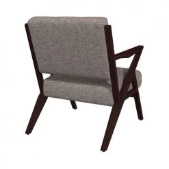 Drawer Fauteuils Fauteuil Design En Tissu Et Bois Foncé Taupe -Fauteuils, poufs et repose-pieds Soldes fauteuil design en tissu et bois fonce taupe 4