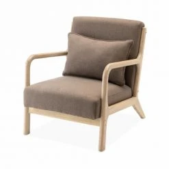 Alice's Garden Fauteuils Fauteuil Design Marron En Bois Et Tissu