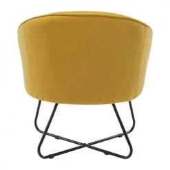 Moloo Fauteuils Fauteuil Design Tissu Curry Pieds Métal Noir -Fauteuils, poufs et repose-pieds Soldes fauteuil design tissu curry pieds metal noir 2