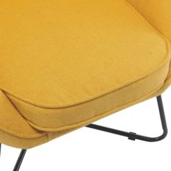 Moloo Fauteuils Fauteuil Design Tissu Curry Pieds Métal Noir -Fauteuils, poufs et repose-pieds Soldes fauteuil design tissu curry pieds metal noir 3