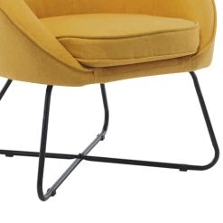 Moloo Fauteuils Fauteuil Design Tissu Curry Pieds Métal Noir -Fauteuils, poufs et repose-pieds Soldes fauteuil design tissu curry pieds metal noir 5