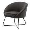 Moloo Fauteuils Fauteuil Design Tissu Gris Anthracite Pieds Métal Noir