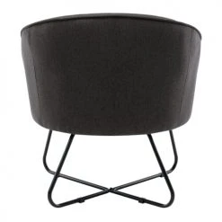 Moloo Fauteuils Fauteuil Design Tissu Gris Anthracite Pieds Métal Noir -Fauteuils, poufs et repose-pieds Soldes fauteuil design tissu gris anthracite pieds metal noir 2