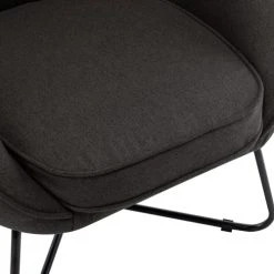 Moloo Fauteuils Fauteuil Design Tissu Gris Anthracite Pieds Métal Noir -Fauteuils, poufs et repose-pieds Soldes fauteuil design tissu gris anthracite pieds metal noir 3
