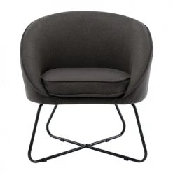 Moloo Fauteuils Fauteuil Design Tissu Gris Anthracite Pieds Métal Noir -Fauteuils, poufs et repose-pieds Soldes fauteuil design tissu gris anthracite pieds metal noir 4
