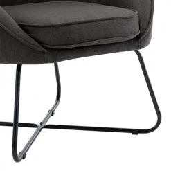 Moloo Fauteuils Fauteuil Design Tissu Gris Anthracite Pieds Métal Noir -Fauteuils, poufs et repose-pieds Soldes fauteuil design tissu gris anthracite pieds metal noir 5