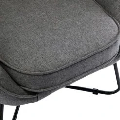 Moloo Fauteuils Fauteuil Design Tissu Gris Pieds Métal Noir -Fauteuils, poufs et repose-pieds Soldes fauteuil design tissu gris pieds metal noir 3