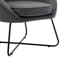 Moloo Fauteuils Fauteuil Design Tissu Gris Pieds Métal Noir -Fauteuils, poufs et repose-pieds Soldes fauteuil design tissu gris pieds metal noir 5