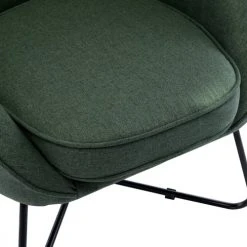 Moloo Fauteuils Fauteuil Design Tissu Vert Forêt Pieds Métal Noir -Fauteuils, poufs et repose-pieds Soldes fauteuil design tissu vert foret pieds metal noir 3