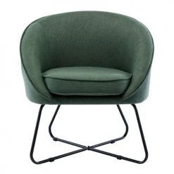 Moloo Fauteuils Fauteuil Design Tissu Vert Forêt Pieds Métal Noir -Fauteuils, poufs et repose-pieds Soldes fauteuil design tissu vert foret pieds metal noir 4