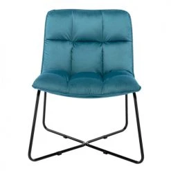 Moloo Fauteuils Fauteuil Design Velours Bleu Canard Pieds Métal Noir -Fauteuils, poufs et repose-pieds Soldes fauteuil design velours bleu canard pieds metal noir 10