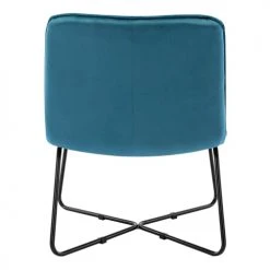 Moloo Fauteuils Fauteuil Design Velours Bleu Canard Pieds Métal Noir -Fauteuils, poufs et repose-pieds Soldes fauteuil design velours bleu canard pieds metal noir 9
