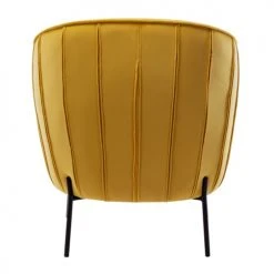 Moloo Fauteuils Fauteuil Design Velours Curry Pieds Métal Noir -Fauteuils, poufs et repose-pieds Soldes fauteuil design velours curry pieds metal noir 2