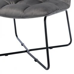 Moloo Fauteuils Fauteuil Design Velours Gris Pieds Métal Noir -Fauteuils, poufs et repose-pieds Soldes fauteuil design velours gris pieds metal noir 5