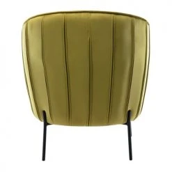 Moloo Fauteuils Fauteuil Design Velours Kaki Pieds Métal Noir -Fauteuils, poufs et repose-pieds Soldes fauteuil design velours kaki pieds metal noir 2