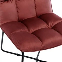 Moloo Fauteuils Fauteuil Design Velours Lie De Vin Pieds Métal Noir -Fauteuils, poufs et repose-pieds Soldes fauteuil design velours lie de vin pieds metal noir 3