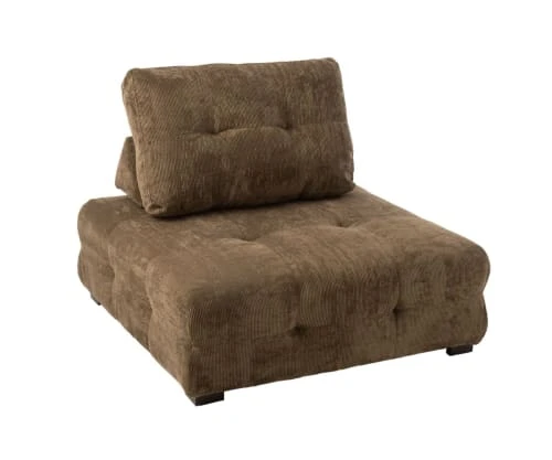 Meubles & Design Fauteuils Fauteuil Douillet En Velours Côtelé Marron 1 Meubles & Design Fauteuils Fauteuil Douillet En Velours Côtelé Marron