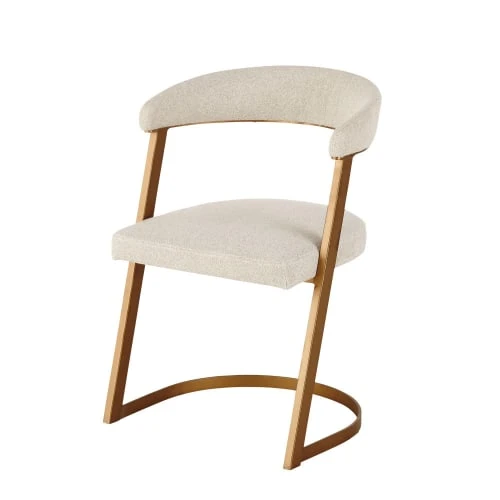 Maisons Du Monde Fauteuils Fauteuil écru Chiné Et Métal Coloris Laiton 1 Maisons Du Monde Fauteuils Fauteuil écru Chiné Et Métal Coloris Laiton