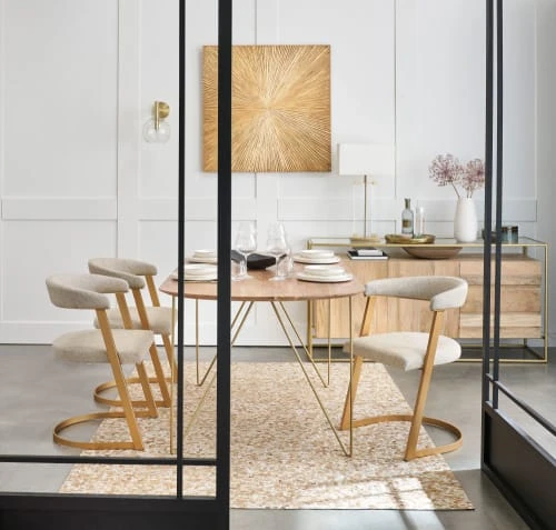 Maisons Du Monde Fauteuils Fauteuil écru Chiné Et Métal Coloris Laiton 6 Maisons Du Monde Fauteuils Fauteuil écru Chiné Et Métal Coloris Laiton – Image 6