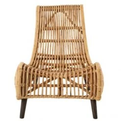 Hellin Fauteuils Fauteuil En Bambou Et Rotin Naturel -Fauteuils, poufs et repose-pieds Soldes fauteuil en bambou et rotin naturel 3