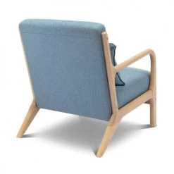 Alice's Garden Fauteuils Fauteuil En Bois Avec Tissu Vert D'eau 65x 80x79cm -Fauteuils, poufs et repose-pieds Soldes fauteuil en bois avec tissu vert d eau 65x 80x79cm 2