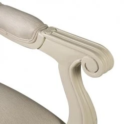 MOYCOR Fauteuils Fauteuil En Bois D'acajou Blanc Et Revêtement En Polyester Blanc -Fauteuils, poufs et repose-pieds Soldes fauteuil en bois d acajou blanc et revetement en polyester blanc 5