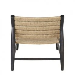 Maisons Du Monde Fauteuils Fauteuil En Bois De Manguier Noir Et Sisal -Fauteuils, poufs et repose-pieds Soldes fauteuil en bois de manguier noir et sisal 1000 2 2 225830 3