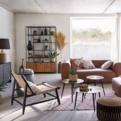 Maisons Du Monde Fauteuils Fauteuil En Bois De Manguier Noir Et Sisal -Fauteuils, poufs et repose-pieds Soldes fauteuil en bois de manguier noir et sisal 1000 2 2 225830 5