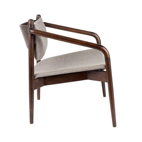 Dutchbone Fauteuils Fauteuil En Bois Et Tissu Beige 5 Dutchbone Fauteuils Fauteuil En Bois Et Tissu Beige – Image 5