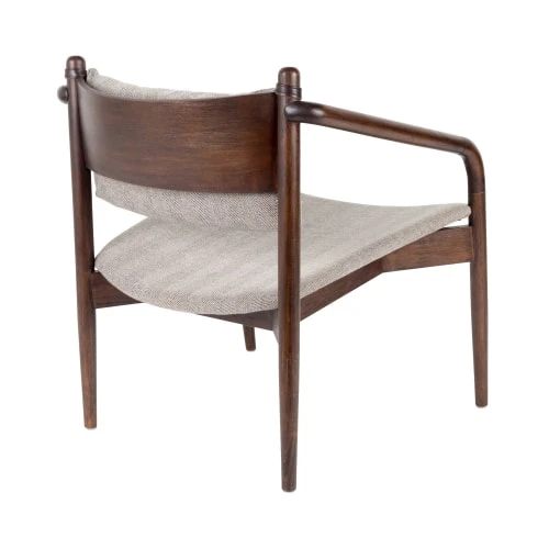 Dutchbone Fauteuils Fauteuil En Bois Et Tissu Beige 6 Dutchbone Fauteuils Fauteuil En Bois Et Tissu Beige – Image 6